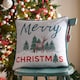 image 1 of Fusion Merry Christmas Deer Filled Cushion Green