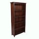 image 5 of Boston 5-Shelf Tall Bookcase - Rich Dark Brown Lacquer Finish with Handcrafted Adjustable Shelves | Brown | Dark Brown | One Size | 1