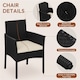 image 7 of Yaheetech 3-Piece Rattan Furniture Set, Woven PE Rattan Chairs & 1 Tempered-Glass Side Table-Black&Beige | Multi | Black/Beige