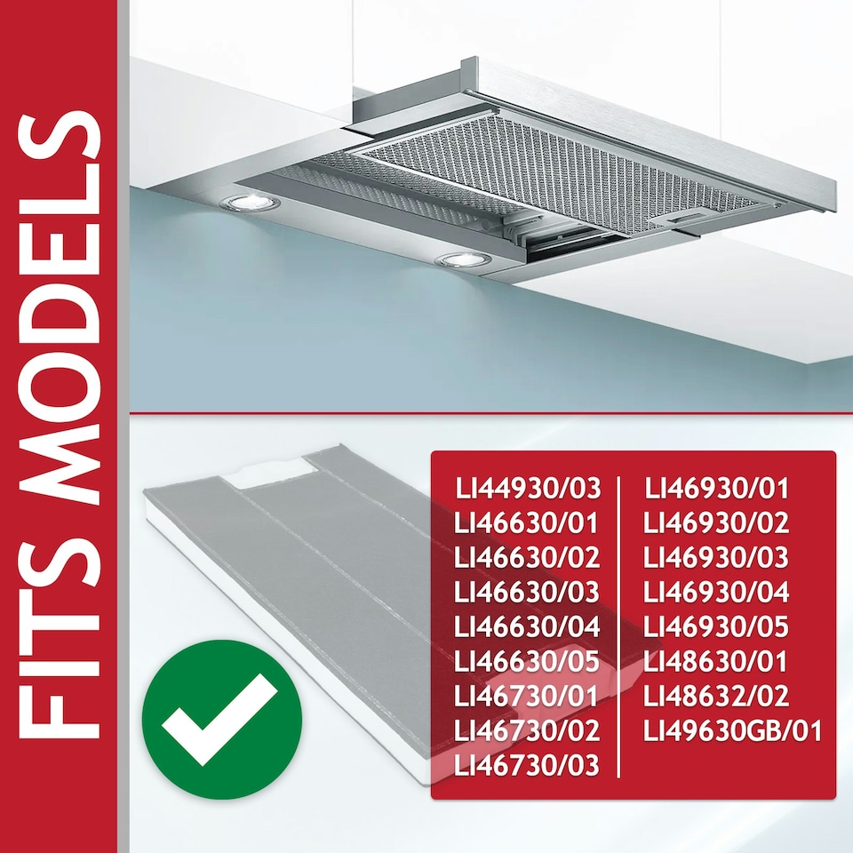 image 1 of SPARES2GO Carbon Filter for Siemens Cooker Hood Vent LI46630 LI46730 LI46930 00434229 (395mm x 196mm x 30mm)
