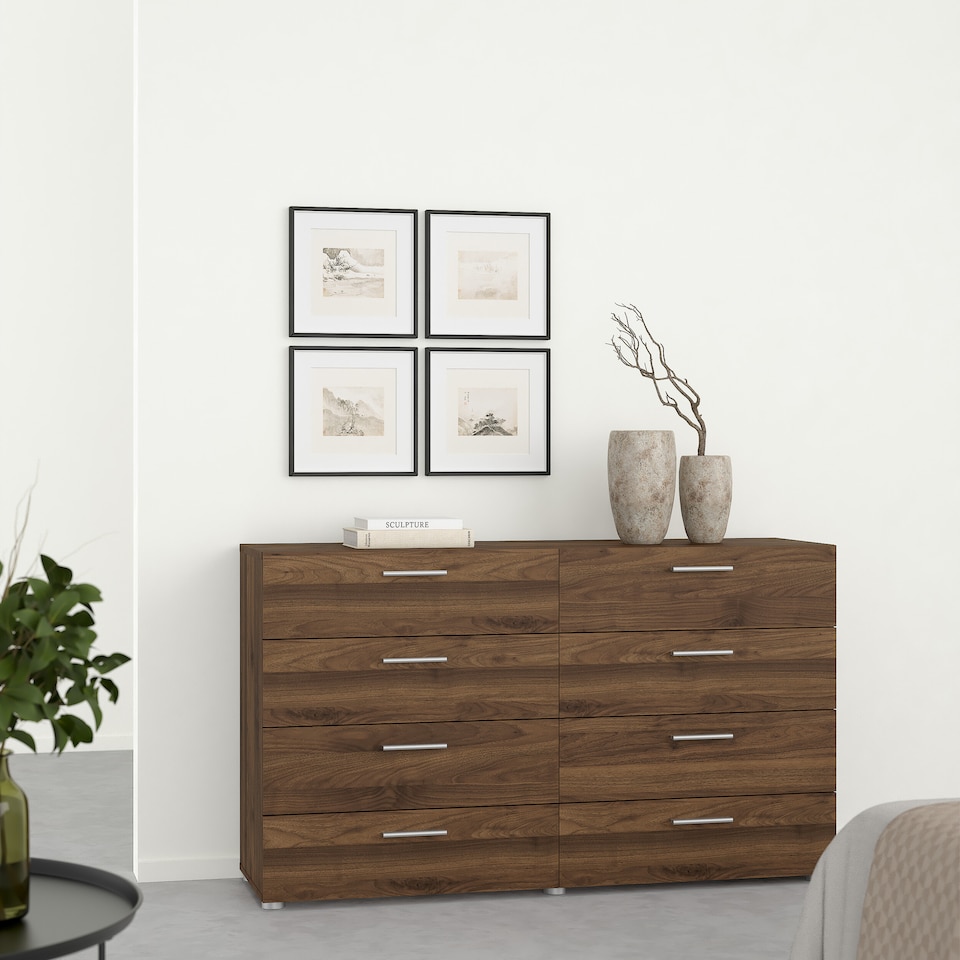 image 1 of Pepe Wide Chest of 8 Drawers (4+4) in Walnut