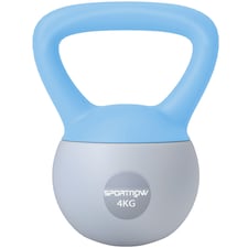 SPORTNOW Kettlebell with Soft Body and Non-Slip Handle | Blue | Light Blue and Grey