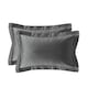 image 1 of Luxury 200TC Oxford Border Pillowcase Pair Soft Feel | Grey