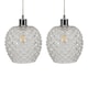 image 1 of Set of 2 Baine - Clear Textured Glass Easy Fit Pendant Shades | Clear | Medium | 2