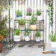 image 8 of Outsunny 3-Tier Metal Plant Stand, Modern Ladder Shelf for Garden, Black 