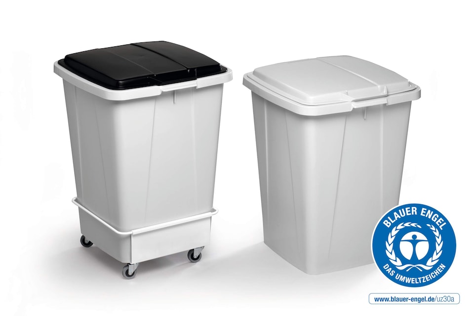 image 1 of Durable 90L Waste Bin Black | Strong Square Recycling Bin | DURABIN | Black
