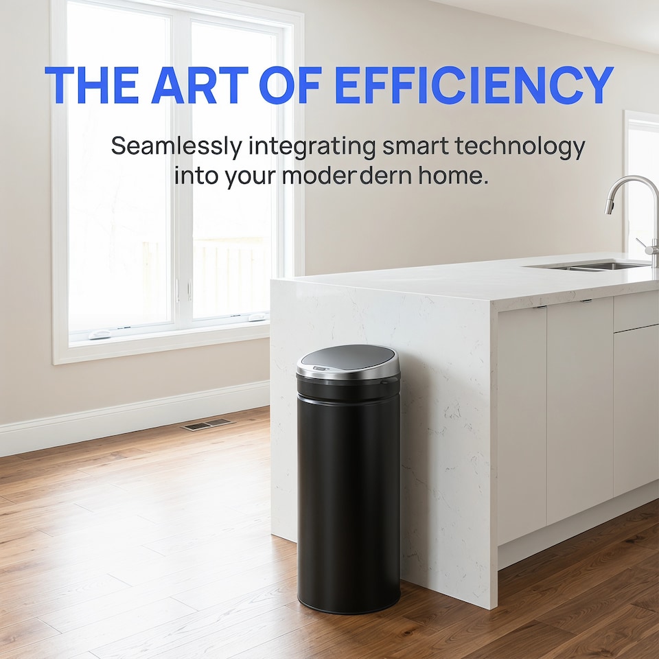 image 1 of HOMCOM Automatic Hand Sensor Dustbin Kitchen Waste Bin Rubbish Can 50L Black