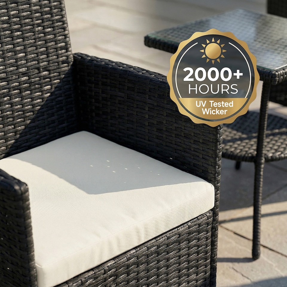 image 1 of Living and Home 3Pcs PE Rattan Wicker Garden Furniture Bistro Set