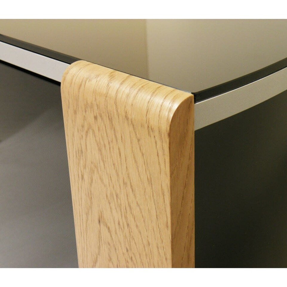 image 1 of MDA Designs Sirius 850 Remote Friendly Beam Thru Glass Door Gloss Black with Walnut/Oak Reversible Panels  for TVs up to 40" LCD/Plasma/LED Cabinet TV Stand | Multi | 1
