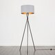 image 4 of ValueLights Camden Black Tripod Floor Lamp Grey & Gold Shade & Bulb | Gold