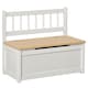 image 1 of HOMCOM 2 In 1 Wooden Toy Box, Seat Bench Storage Chest w Pneumatic Rod | White
