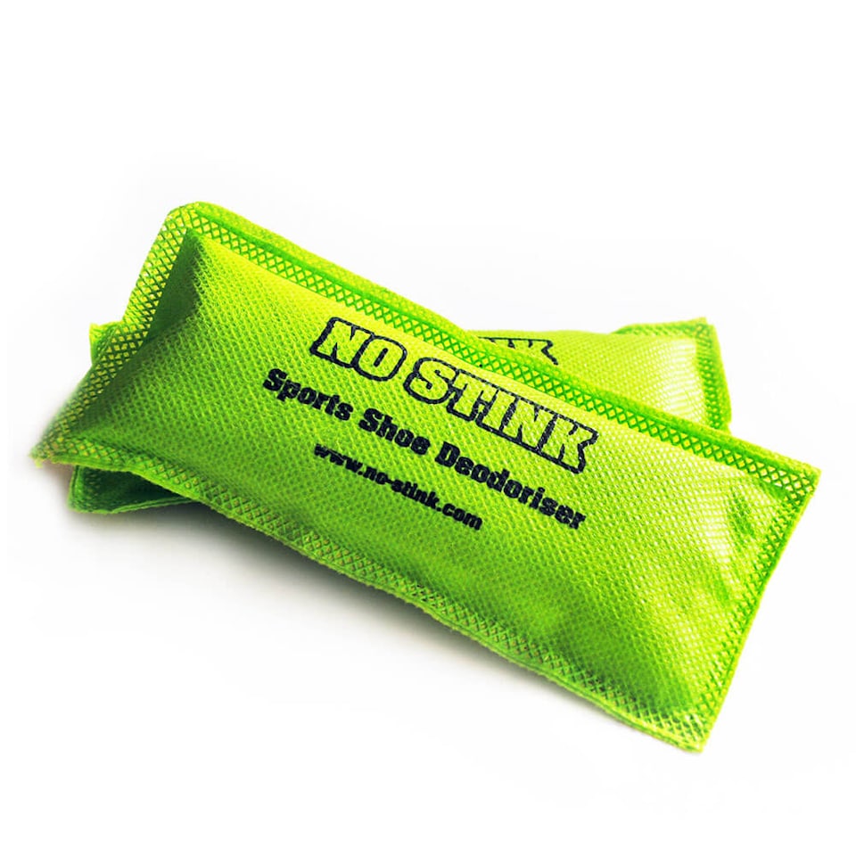 image 1 of No Stink Sports Shoe Deodorisers, Bamboo Charcoal Lime Scent Pair (15 x 5.5 cm). | Multi | Green | 15cm x 5.5cm