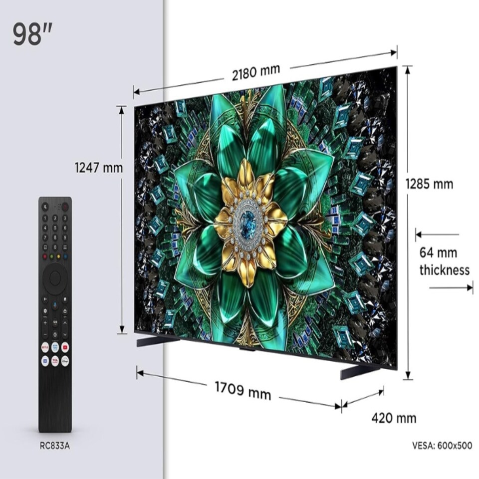 image 1 of TCL 98Q6C 98" Q6C 4K QLED Mini-LED Smart TV - Free 2 Yr Warranty