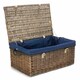 image 4 of 62cm Antique Wash Picnic Basket Cotton Lining Grey | Grey | One Size