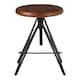 image 1 of Interiors by Premier Stylish Round Leather Stool, Comfortable Leather Upholstered Bar Stool, Sturdy Metal Kitchen Stool Brown
