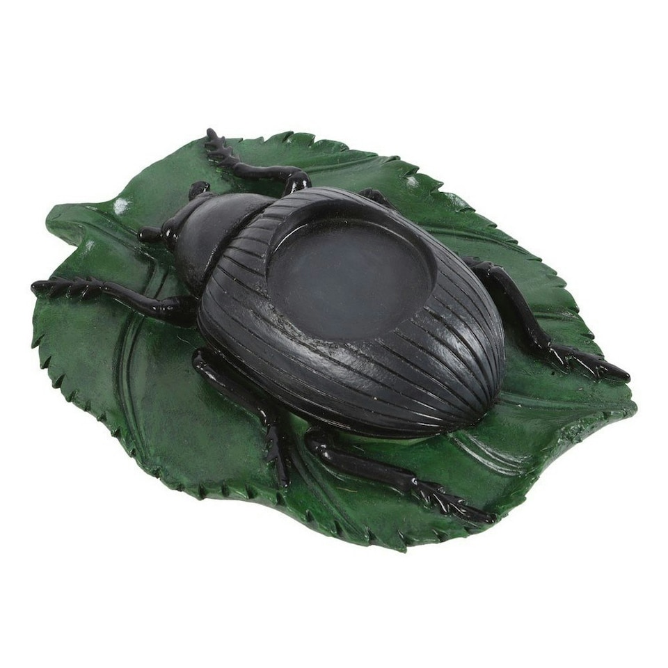 image 1 of Something Different Beetle Tealight Holder - Black/Green - One Size