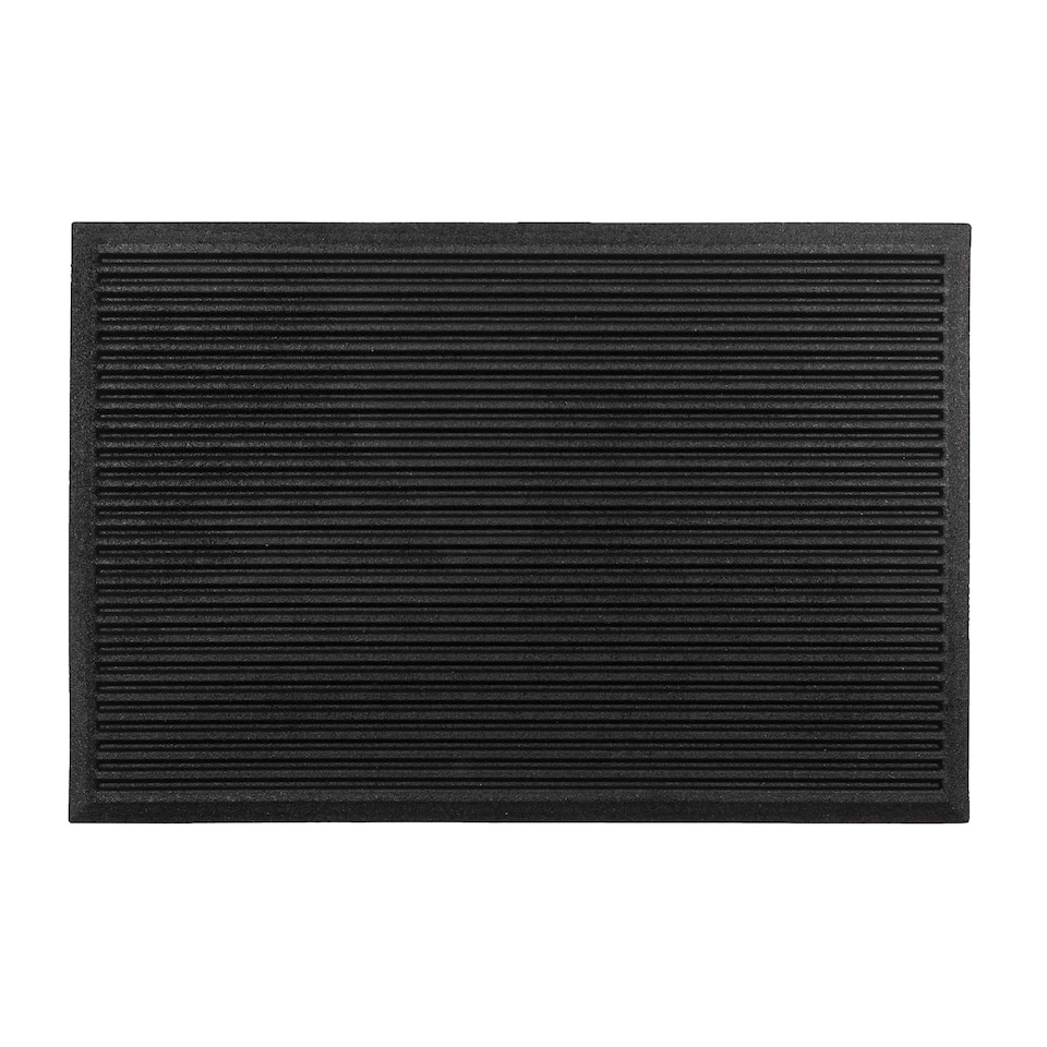 image 1 of Nicoman Ribbed Harmony Entrance Doormat 120x80cm | Black | 120x80cm