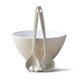 image 1 of Zeal Melamine Salad Bowl & Salad Servers Set, Duck Egg Blue Cream | Cream