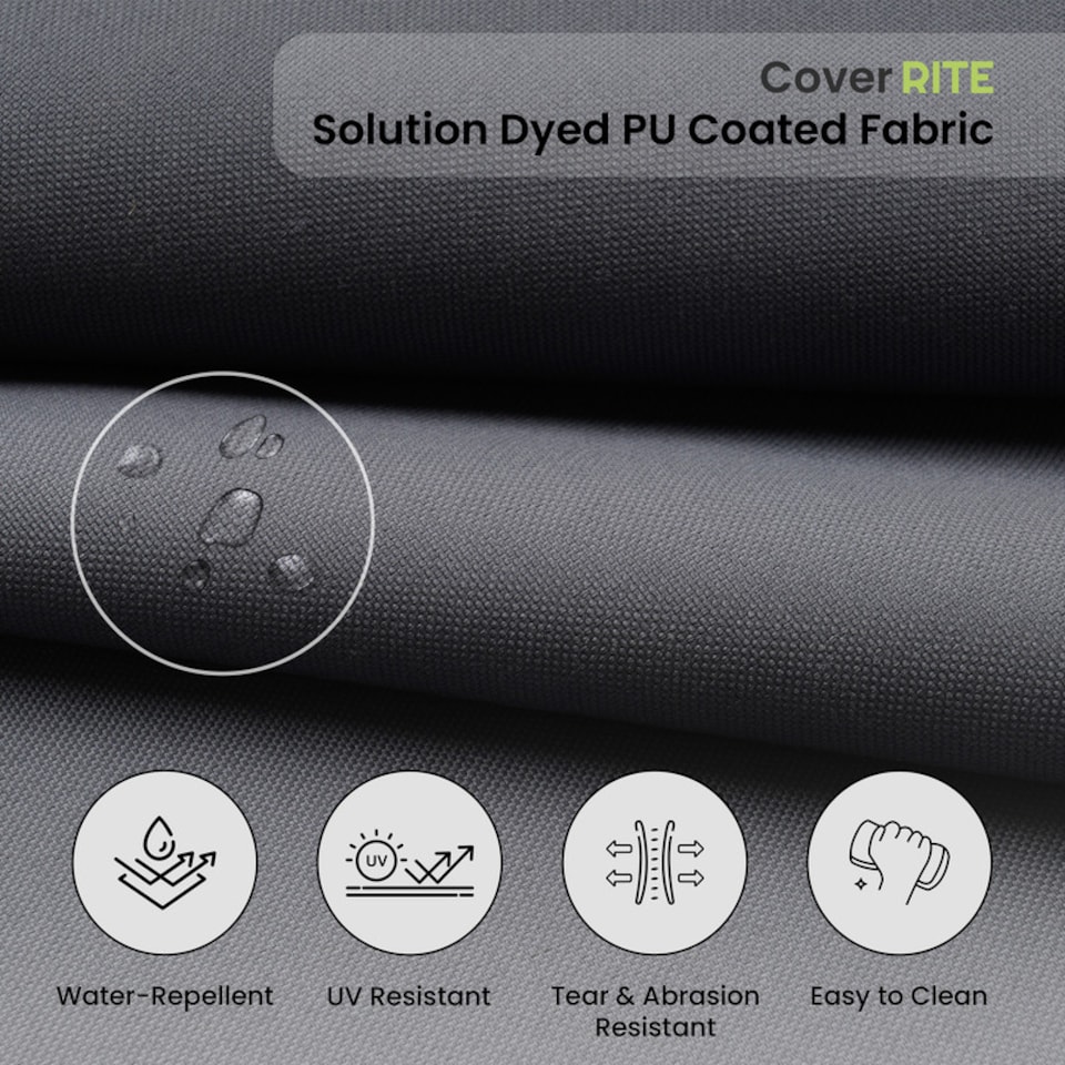 image 1 of Covers and all Bischoff 12-Person Outdoor Patio Dining Set Covers Water-Repellent UV-Resistant Polyester with Tie-Downs, 23 W x 19 D x 31 H x 18 FH