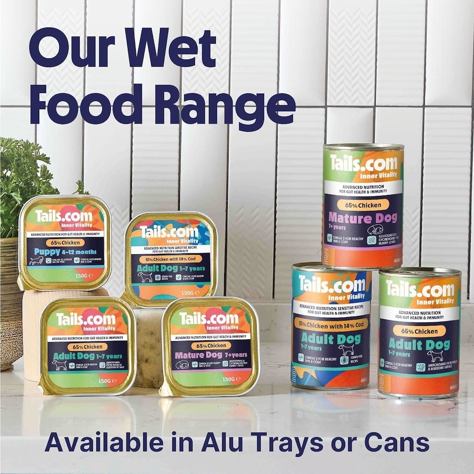 image 1 of Tails.com Inner Vitality Wet Dog Food Alu Tray Puppy Chicken 11 x 150g