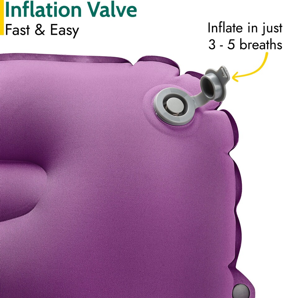 image 1 of Deluxe Inflatable Camping Pillows (2 Pack) - Purple
