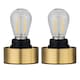 image 1 of Set of 2 Porter - Satin Brass Battery Operated Lamp Bases Only | Gold | Large | 2