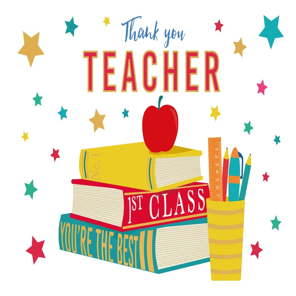 image 1 of Thank You Teacher Pop Up 3D Greeting Card