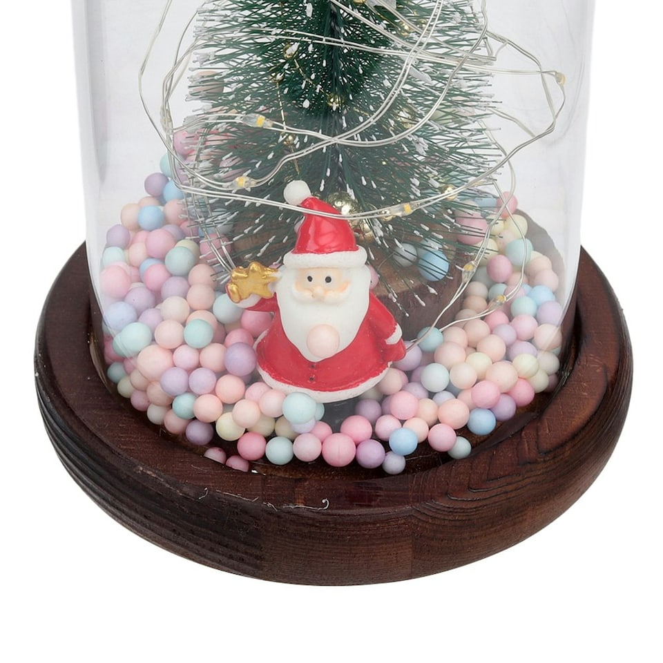 image 1 of Living and Home LED Glass Dome Christmas Tree Santa Claus for Decor