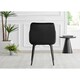 image 5 of Furniturebox 2x Calla Black Velvet Dining Chairs with Black Legs