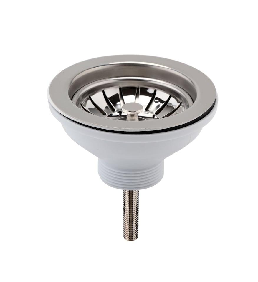 image 1 of Balterley Fireclay Kitchen Sink Basket Strainer Waste by Balterley | Silver | Chrome | 1