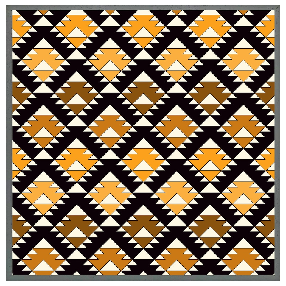 image 1 of Repeated triangles geometric background (Picture Frame) Brown | XS