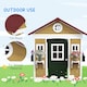 image 5 of Outsunny Wooden Playhouse with Doors, Wooden, Plant Pots for Kids - Beige | Cream | Beige