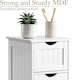 image 2 of Christow Bathroom Drawer Cabinet White Wood Storage Unit With 4 Deep Drawers