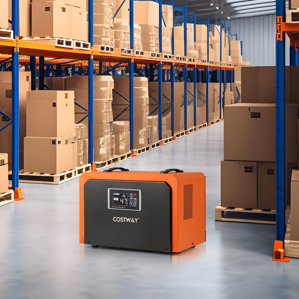 image 1 of COSTWAY 60L Crawl Dehumidifier Commercial Orange
