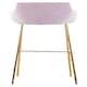 image 2 of Tamzin Pink Velvet Low Back Bar Chair Pink