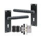 image 1 of Golden Grace 1 Pair Victorian Knurled Hex Cut Lock Door Handle Matt Black - Secure and Elegant 3 Lever Lock Set with Hinges - 150mm x 40mm