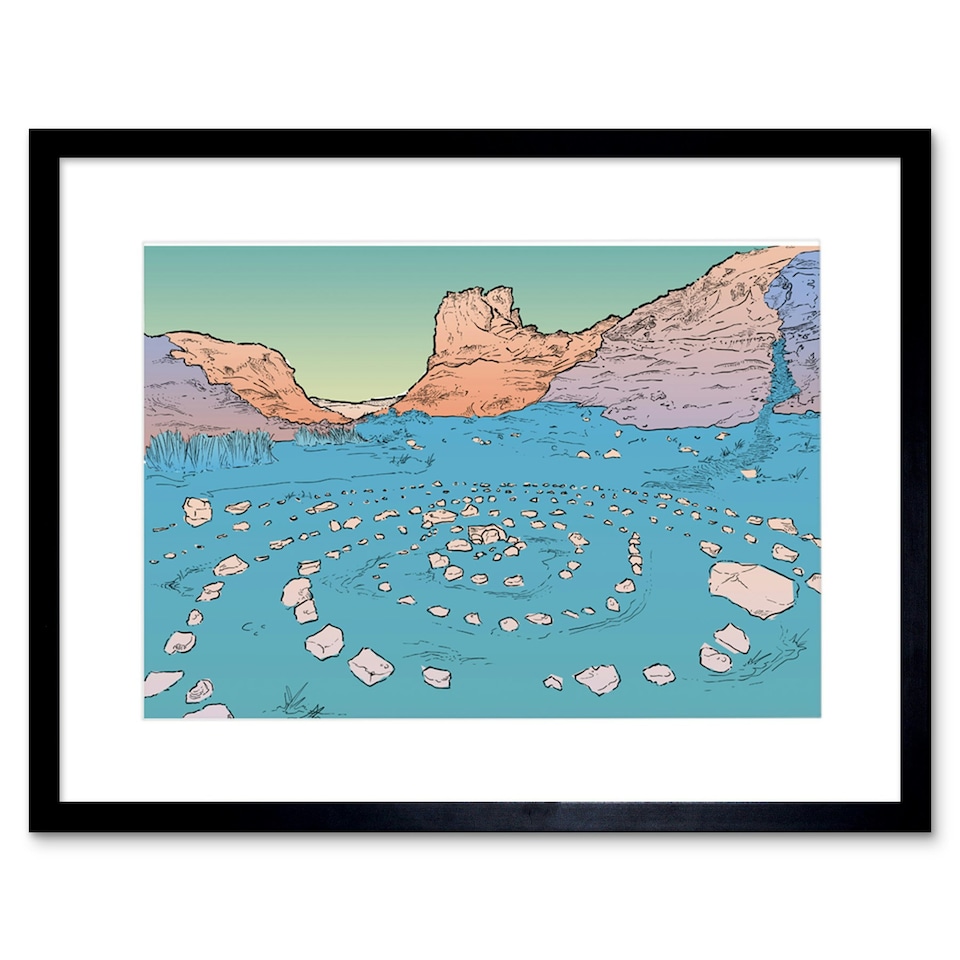 image 1 of Isle of Skye Scotland Fairy Glen Stone Circle 9x7" Black Framed Wall Art Print