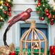 image 2 of Large Decorative Red Paradise Bird With Clip - 35cm