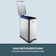 image 4 of Cooks Professional Slimline Dual Recycle Pedal Bin 50L - 2 Compartments & Soft Close Lid | Silver