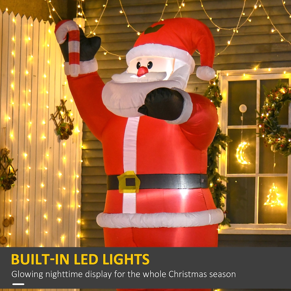 image 1 of HOMCOM Inflatable Christmas Santa Claus Air Blown Decoration Yard for Lawn