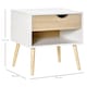 image 5 of HOMCOM Bedside Table with Drawer and Shelf, Modern Nightstand, End Table for Bedroom, Living Room, White