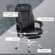 image 6 of Vinsetto Massage Office Chair, Heated Reclining Desk Chair, Black