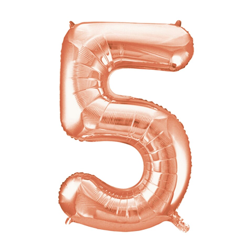 image 1 of Unique Party 34 Inch Rose Gold Supershape Number Foil Balloon - Rose Gold - 8