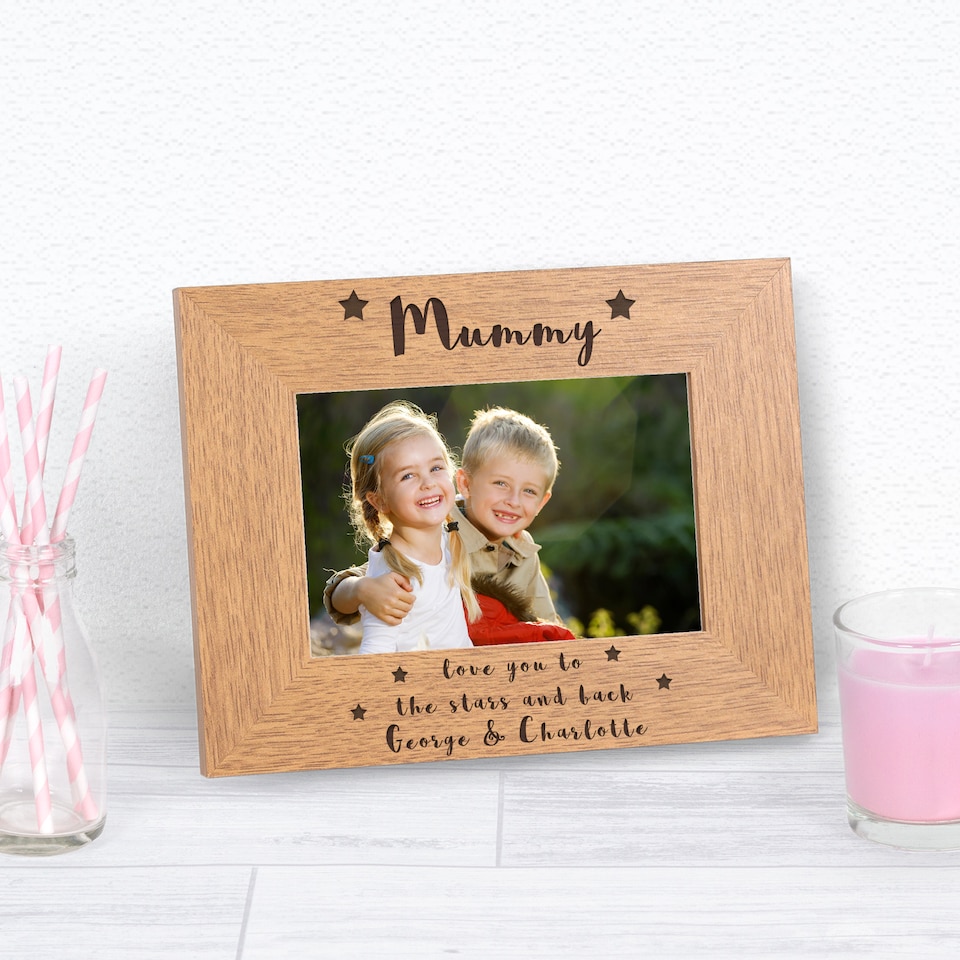 image 1 of Personalised Mummy love you to the stars and back Wood Picture Frame 6x4