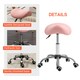 image 5 of HOMCOM PU Leather Saddle Stool w/ Moulded Padded Seat Adjustable Height Pink