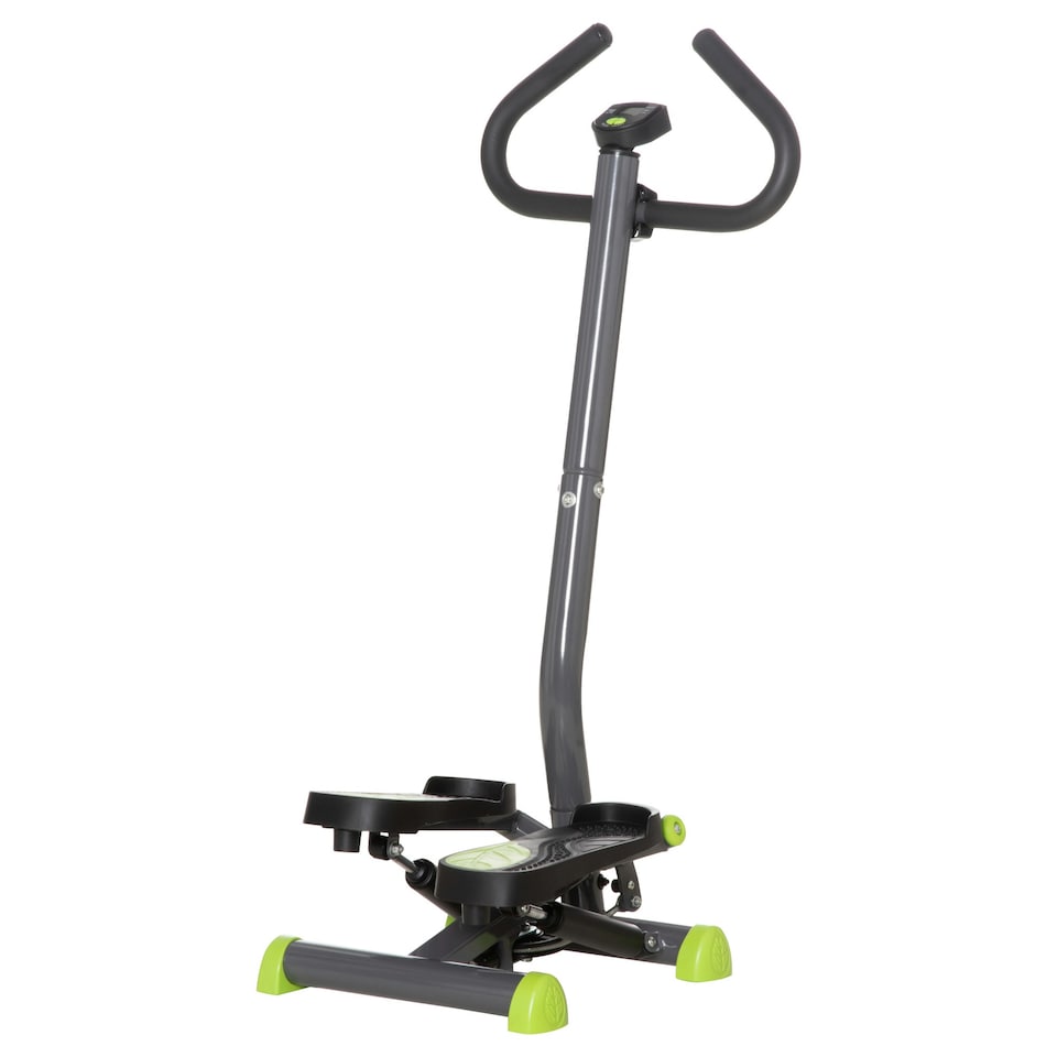 image 1 of HOMCOM Twister Stepper Step Machine w/ LCD Screen, White
