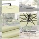 image 5 of Outsunny 3(m) Banana Parasol Cantilever Umbrella Garden | Cream | Beige | 3 m diameter