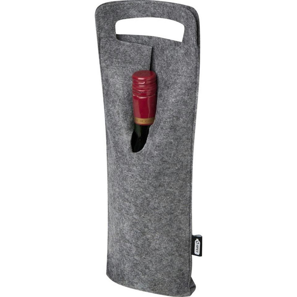 image 1 of Felta Recycled Felt 750ml Wine Bag - Medium Grey - One Size Grey