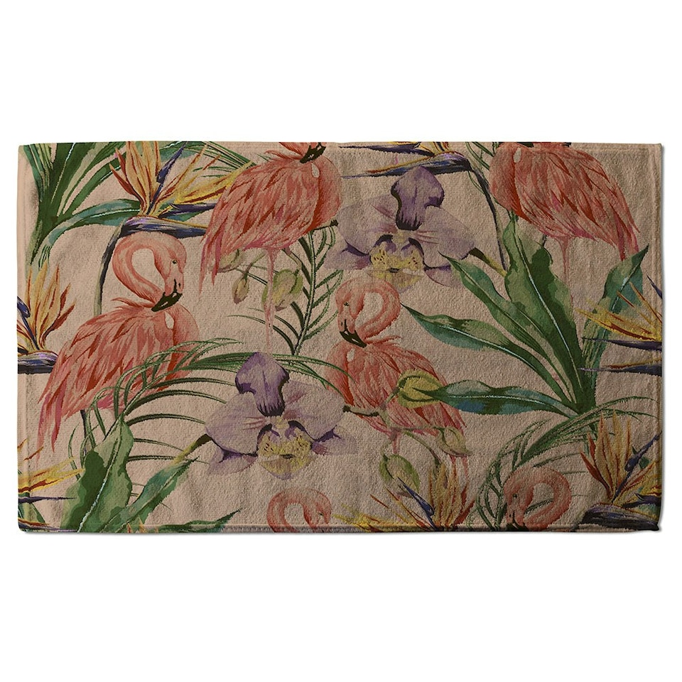 image 1 of Tropical Flamingo (Bath Towel)