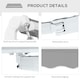 image 5 of Outsunny 4x2.5m Manual Awning Window Door Sun Weather Shade w/ Handle Light Grey 